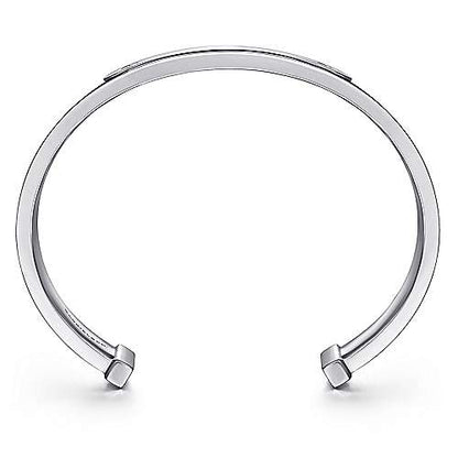 Gabriel & Co Sterling Silver and Leather Open ID Bracelet