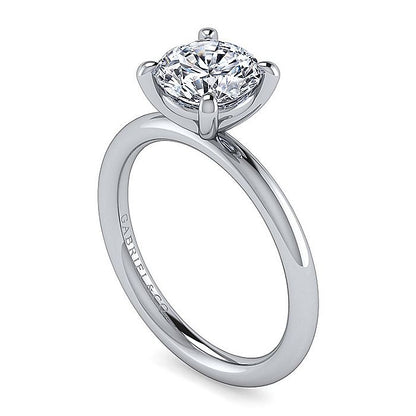 Gabriel & Co. 14 Karat White Gold Round Semi-Mount Engagement Ring