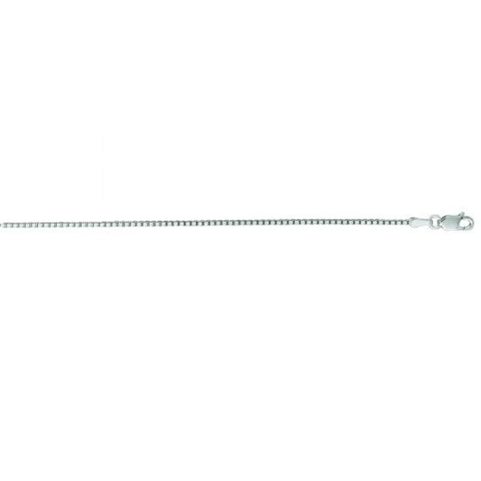 14 Karat White Gold 1.1MM Classic Box Chain 18in - Gold Chains