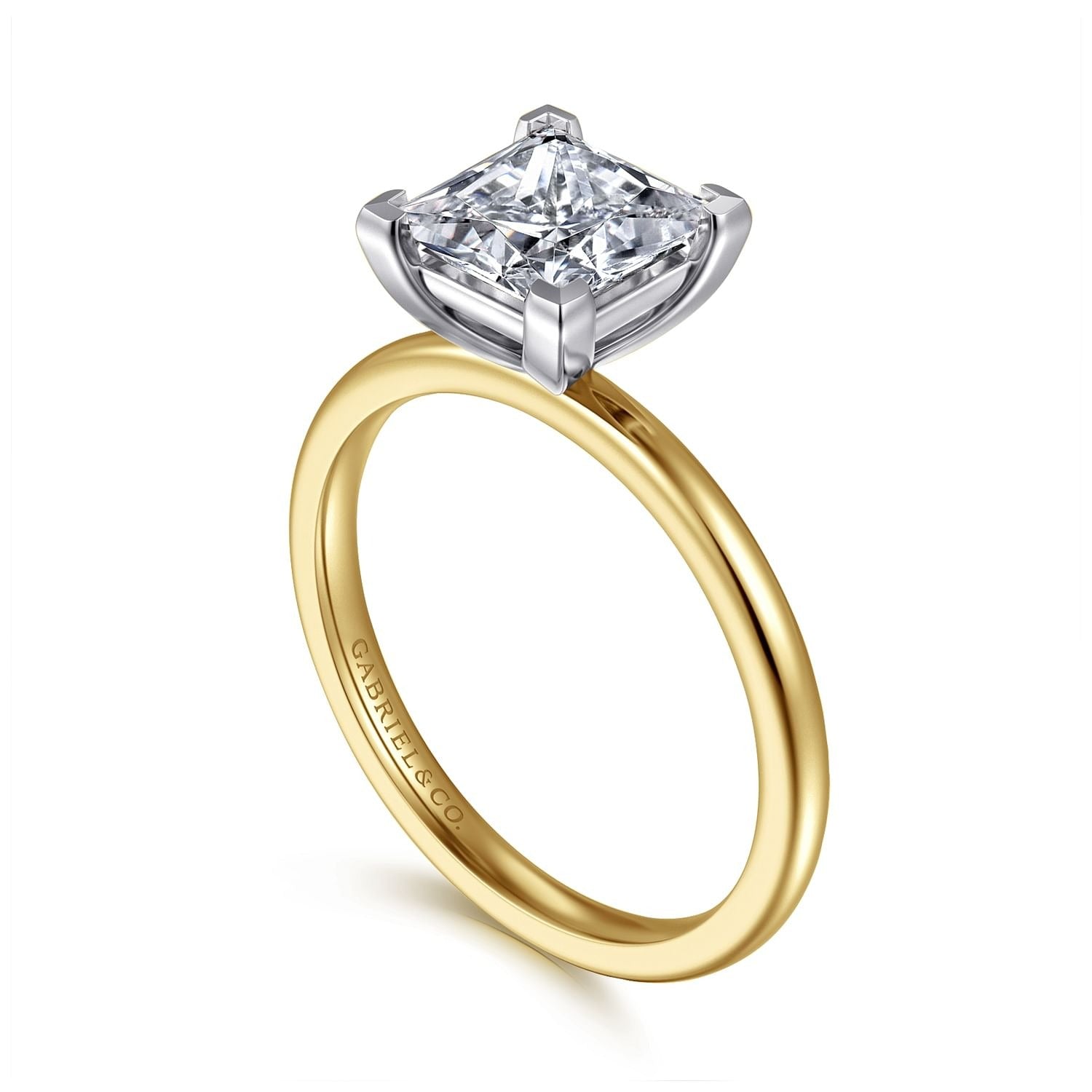 Gabriel & Co. Princess Cut Semi-Mount Engagement Ring - Gold Remounts