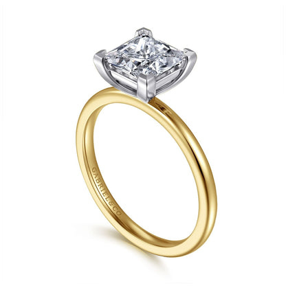 Gabriel & Co. Princess Cut Semi-Mount Engagement Ring - Gold Remounts