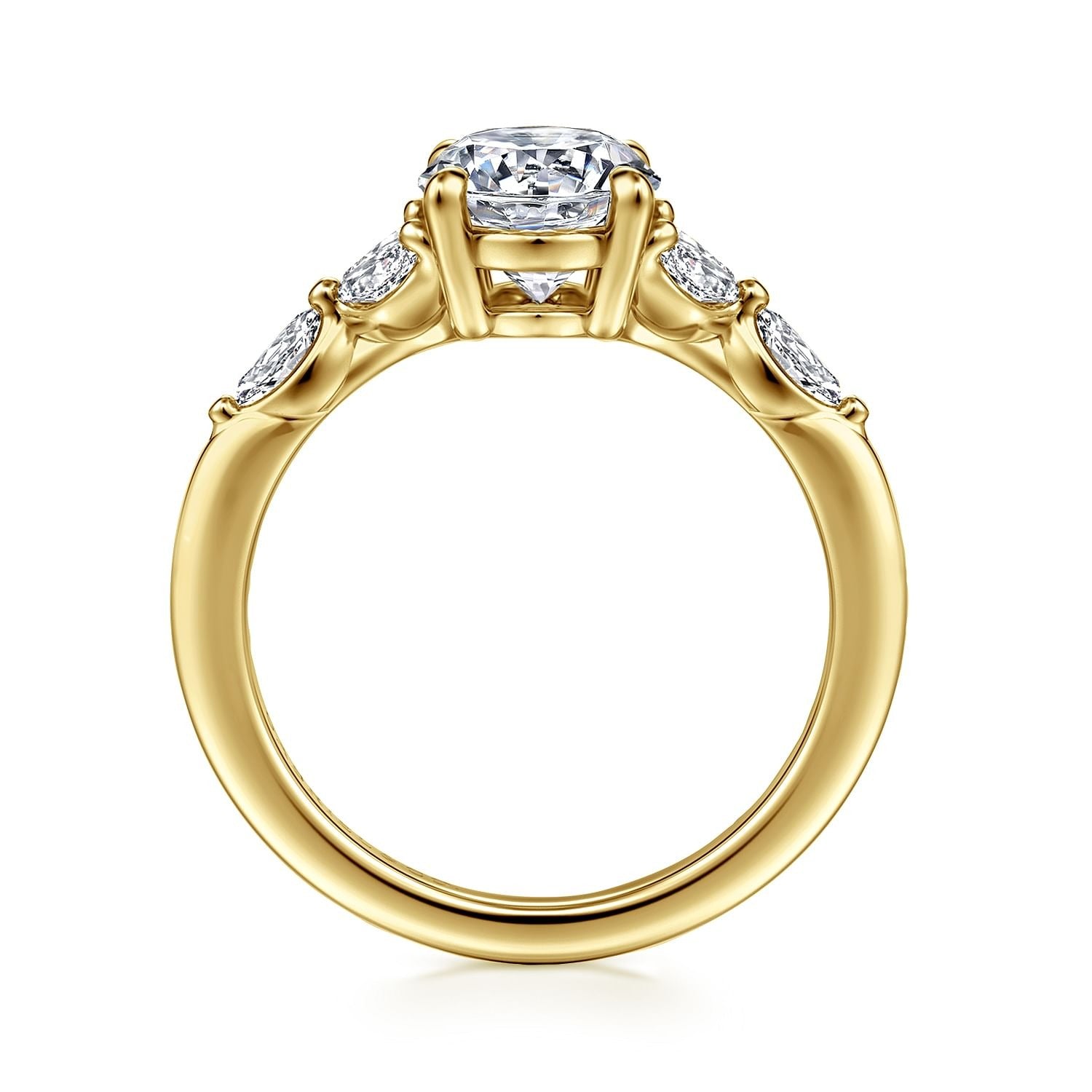 Gabriel & Co. Oval Semi-Mount Engagement Ring - Diamond Semi-Mount Rings