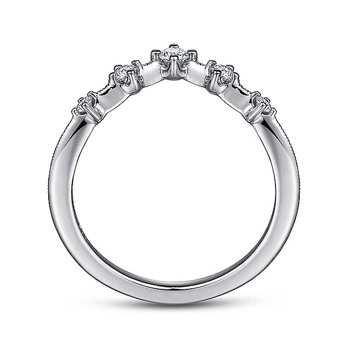 Gabriel & Co. 14 Karat White Gold Curved Diamond Wedding Band