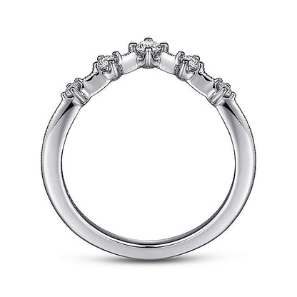 Gabriel & Co. 14 Karat White Gold Curved Diamond Wedding Band