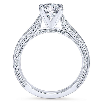 Gabriel & Co White Gold Engraved Semi-Mount Engagement Ring