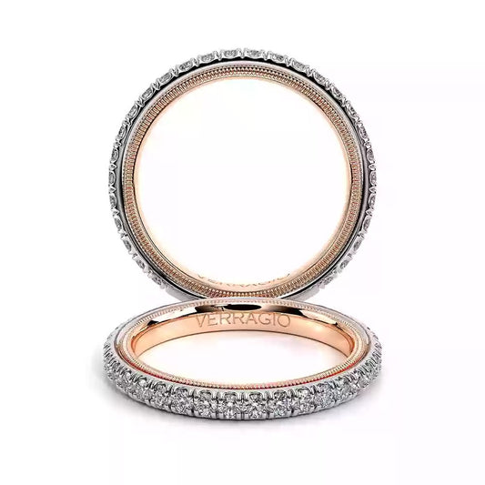 Verragio Tradition Collection White And Rose Gold Diamond Wedding Band