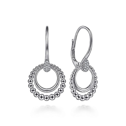 Gabriel & Co Sterling Silver White Sapphire Drop Earrings - Silver Earrings