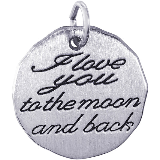 Rembrandt I Love You To The Moon Charm - Silver Charms