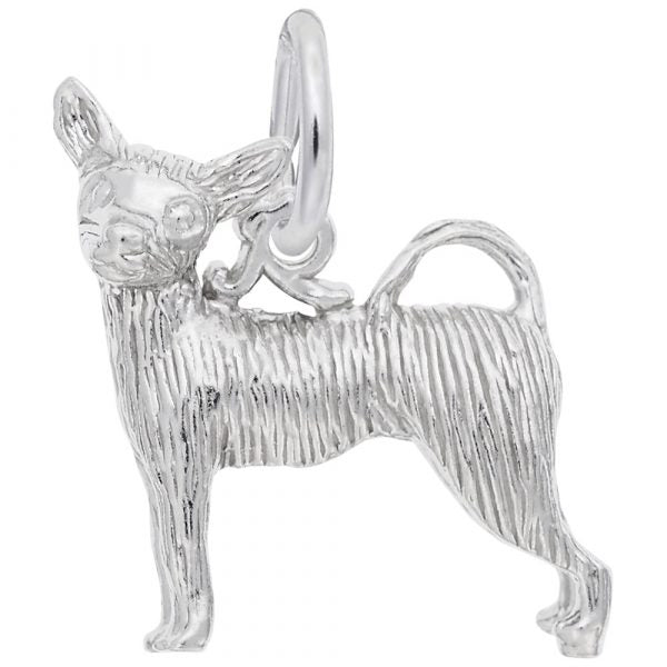 Rembrandt Sterling Silver Chihuahua Charm - Silver Charms