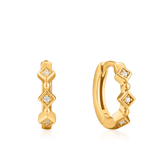 Ania Haie Sparkle Huggie Hoops - Silver Earrings