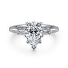 Gabriel & Co. Pear Shape Three Stone Semi-Mount Engagement Ring