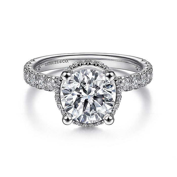 Gabriel & Co White Gold Hidden Halo Semi-Mount Engagement Ring