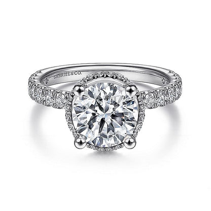 Gabriel & Co White Gold Hidden Halo Semi-Mount Engagement Ring