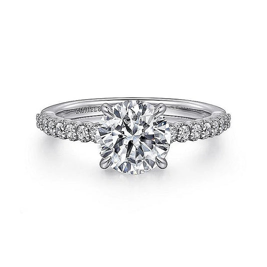 Gabriel & Co. White Gold Round Semi Mount Engagement Ring