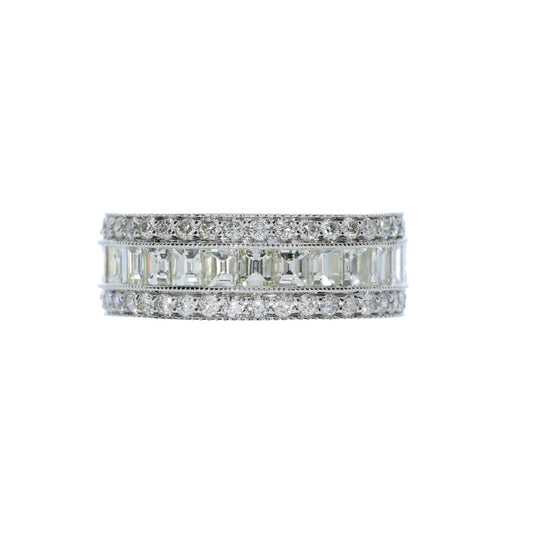 White Gold Baguette Diamond Anniversary Style Ring - Diamond Anniversary Rings