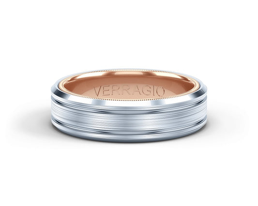 Verragio Men's Rose and White Gold Band