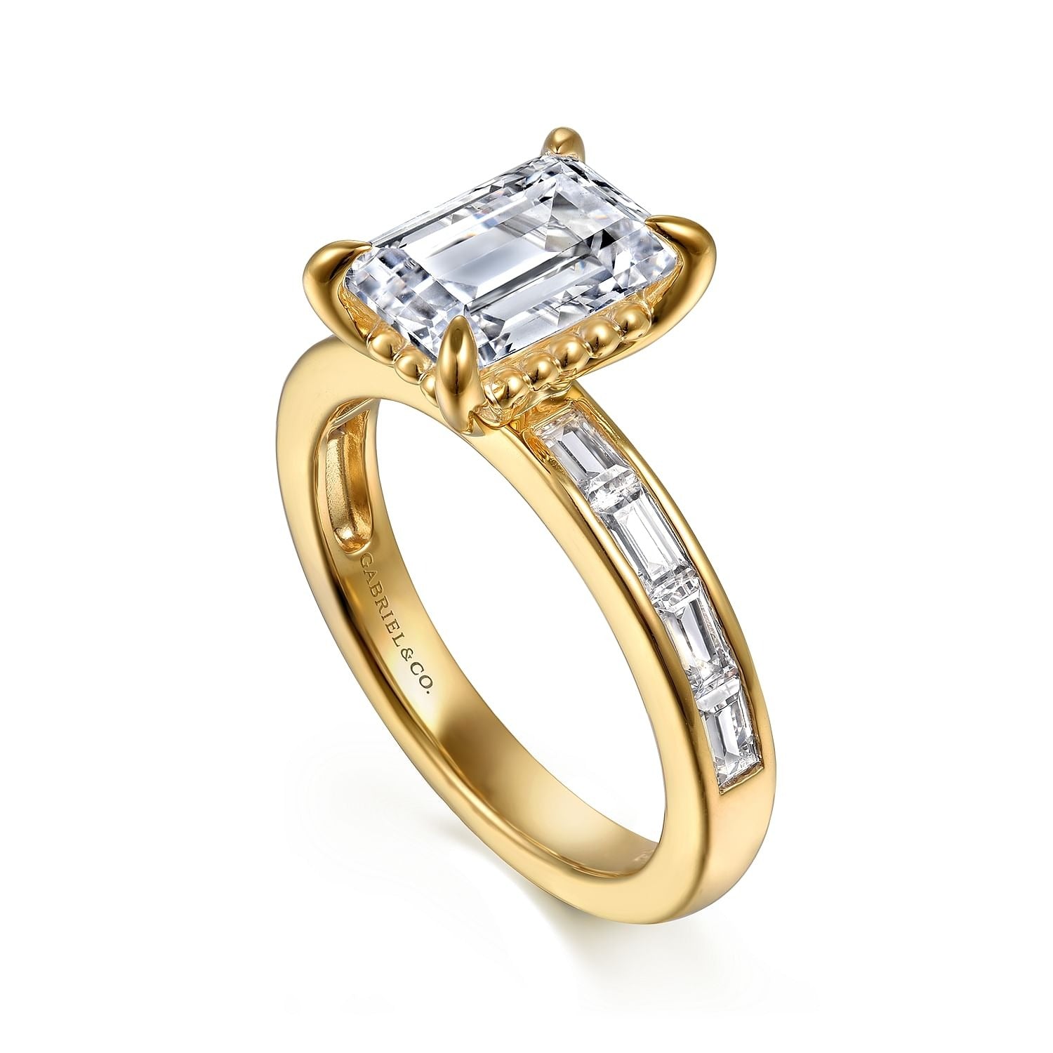 Gabriel & Co. Emerald Cut Semi Mount Engagement Ring - Diamond Semi-Mount Rings