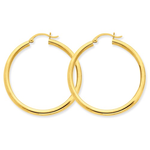Yellow Gold Hoop Earrings - Gold Earrings