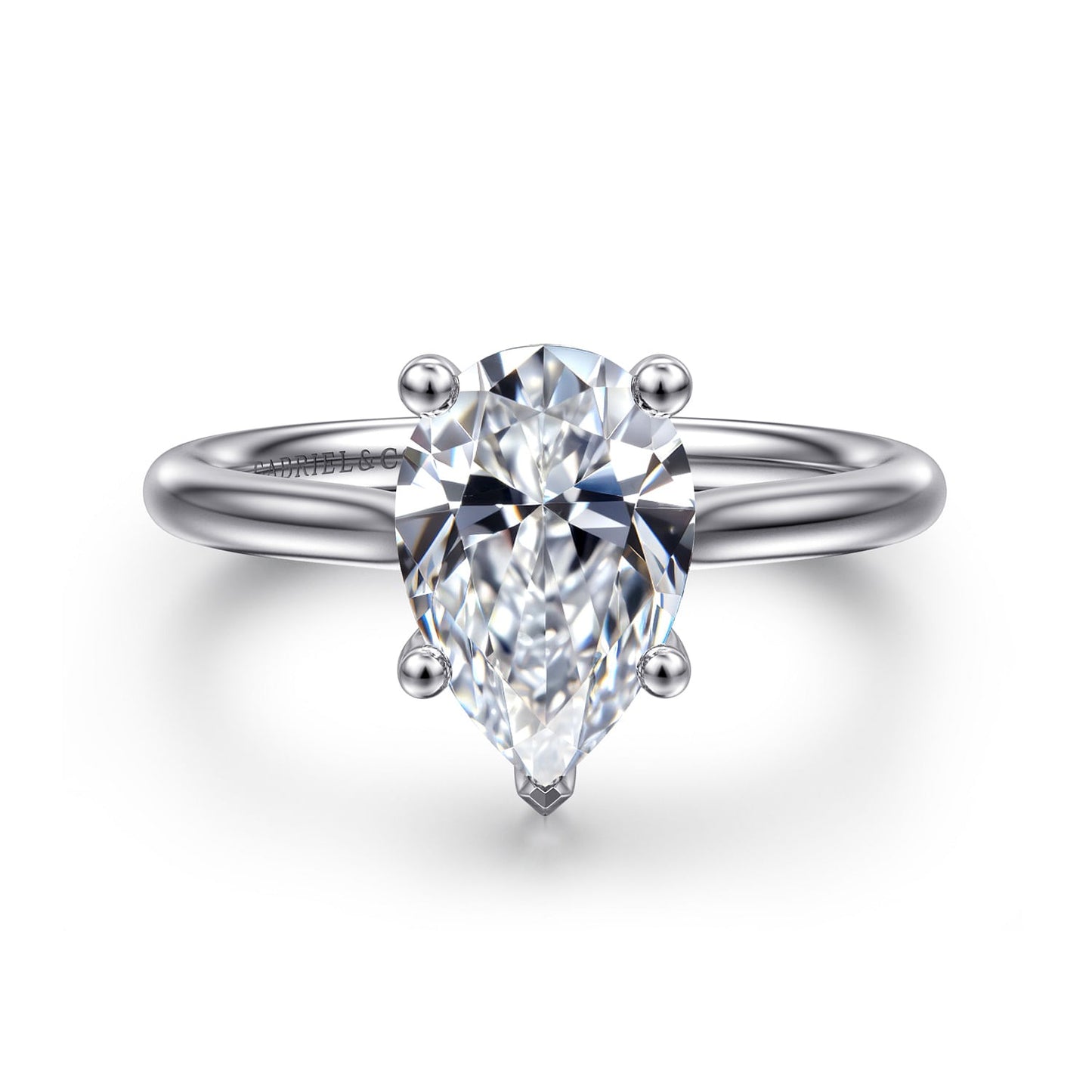 Gabriel & Co. Pear Semi-Mount Engagement Ring - Diamond Semi-Mount Rings