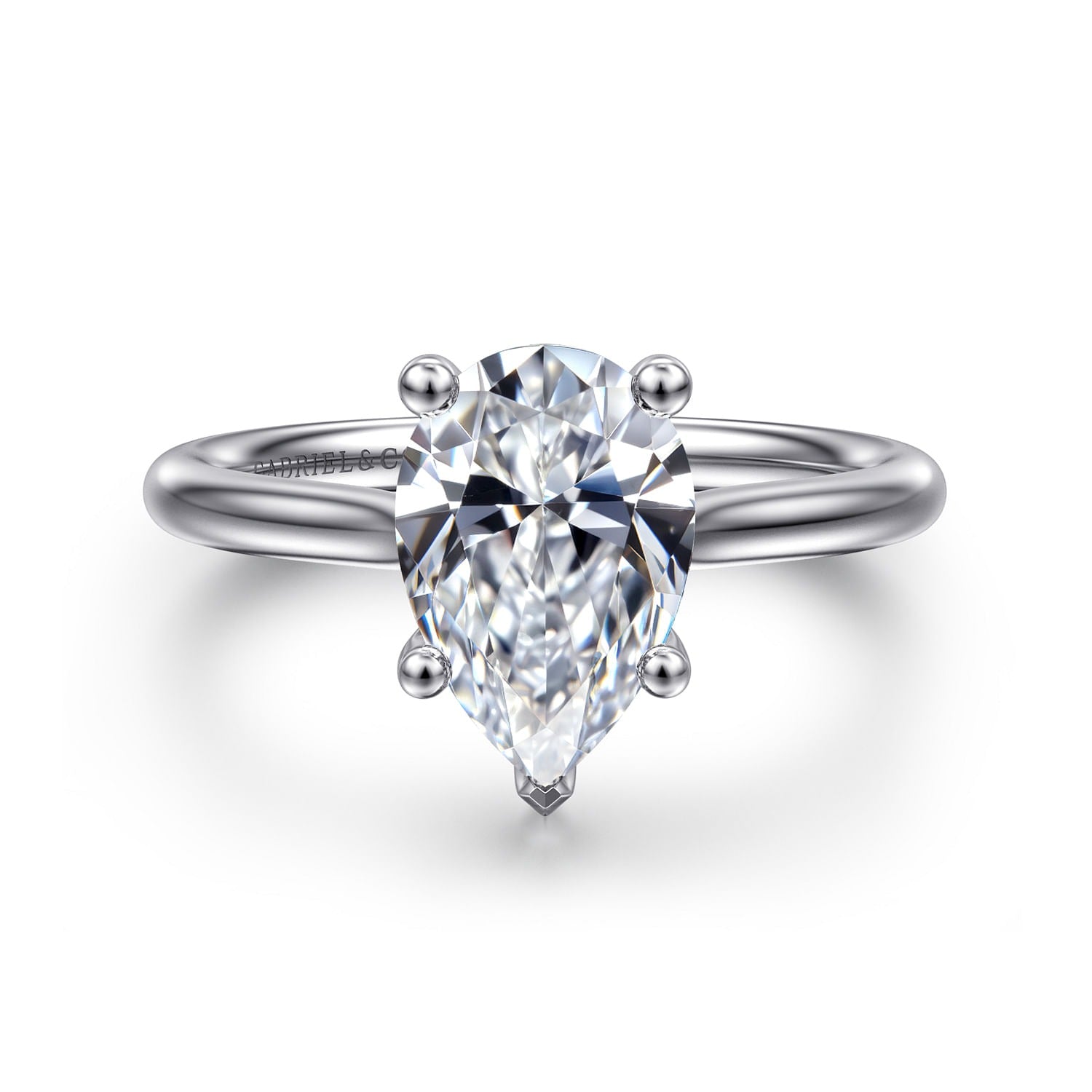 Gabriel & Co. Pear Semi-Mount Engagement Ring - Diamond Semi-Mount Rings