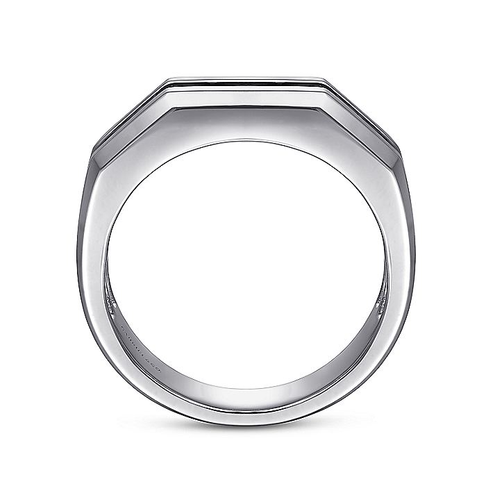 Gabriel & Co Sterling Silver Ring with Black Spinel - Gents Silver Ring