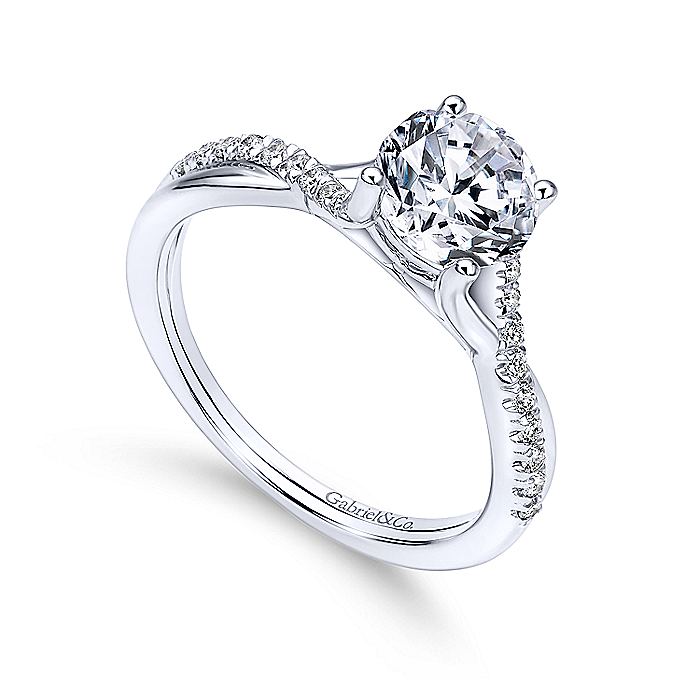 Gabriel & Co White Gold Intertwined Semi-Mount Engagement Ring