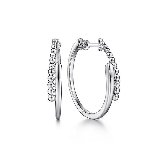 Gabriel & Co Sterling Silver 30mm Bujukan Bypass Hoop Earrings