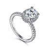 Gabriel & Co White Gold Oval Halo Semi-Mount Engagement Ring