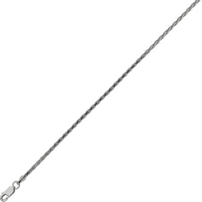 Sterling Silver Rhodium Plated 20 Inch 2.2mm Polished Diamond Cut Wheat Chain