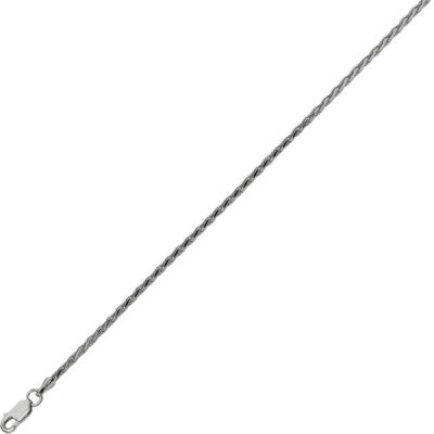 Sterling Silver Rhodium Plated 20 Inch 2.2mm Polished Diamond Cut Wheat Chain - Silver Chains