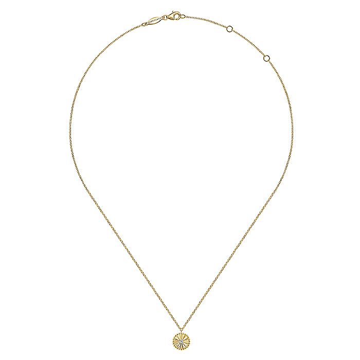 Gabriel & Co. White and Yellow Gold Diamond Bujukan Pendant - Diamond Pendants