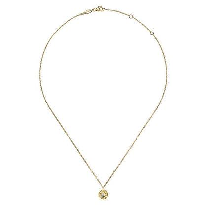 Gabriel & Co. White and Yellow Gold Diamond Bujukan Pendant - Diamond Pendants