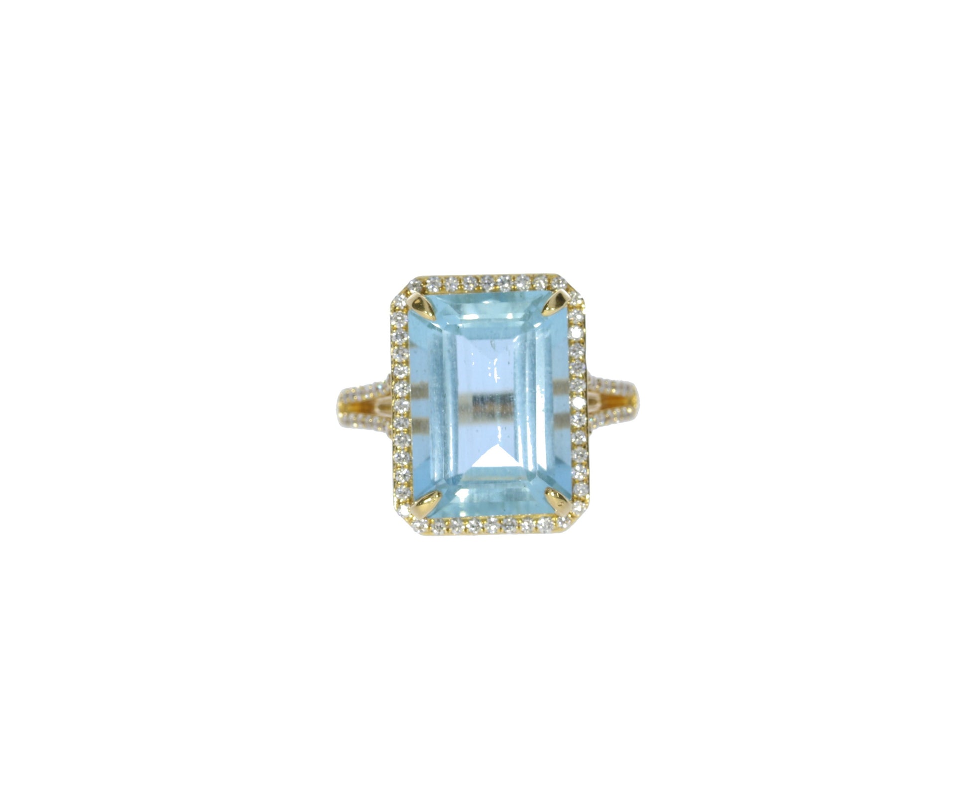 Aquamarine and Diamond Ring - Colored Stone Rings - Women's