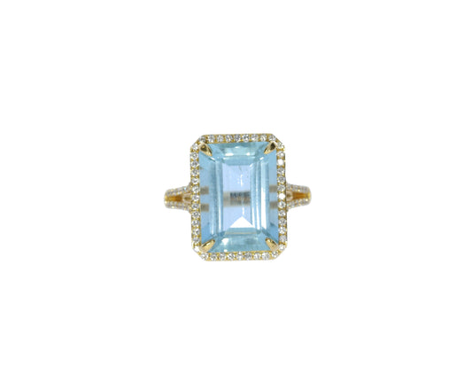 Aquamarine and Diamond Ring - Colored Stone Rings - Women's