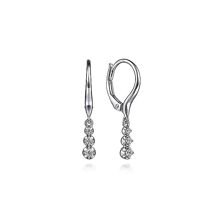 Gabriel & Co. White Gold Diamond Leverback Drop Earrings - Diamond Earrings