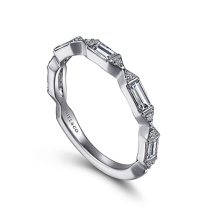 Gabriel & Co. 14 Karat White Gold Diamond Anniversary Band