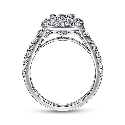 Gabriel & Co 14 Karat White Gold Semi-Mount Halo Engagement Ring