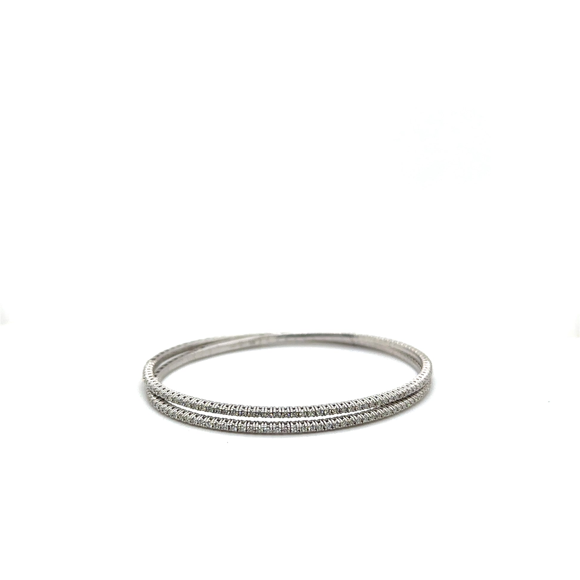 White Gold Diamond Flexible Wrap Bracelet - Diamond Bracelets