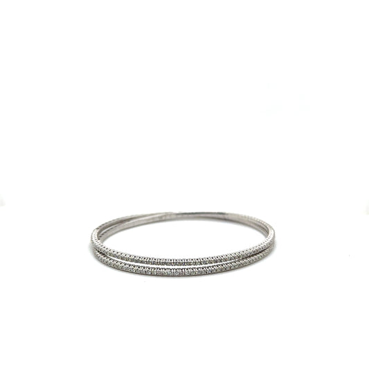 White Gold Diamond Flexible Wrap Bracelet - Diamond Bracelets