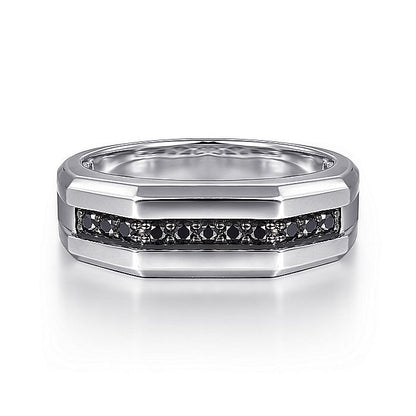Gabriel & Co Sterling Silver Ring with Black Spinel - Gents Silver Ring