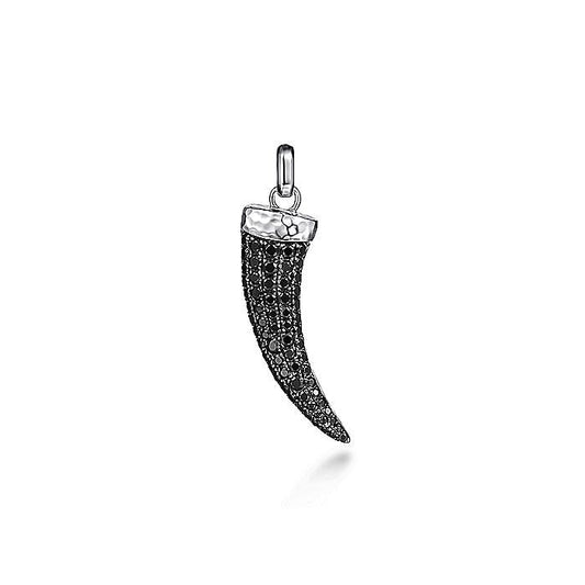 Gents Gabriel & Co. Sterling Silver Black Spinel Horn Pendant