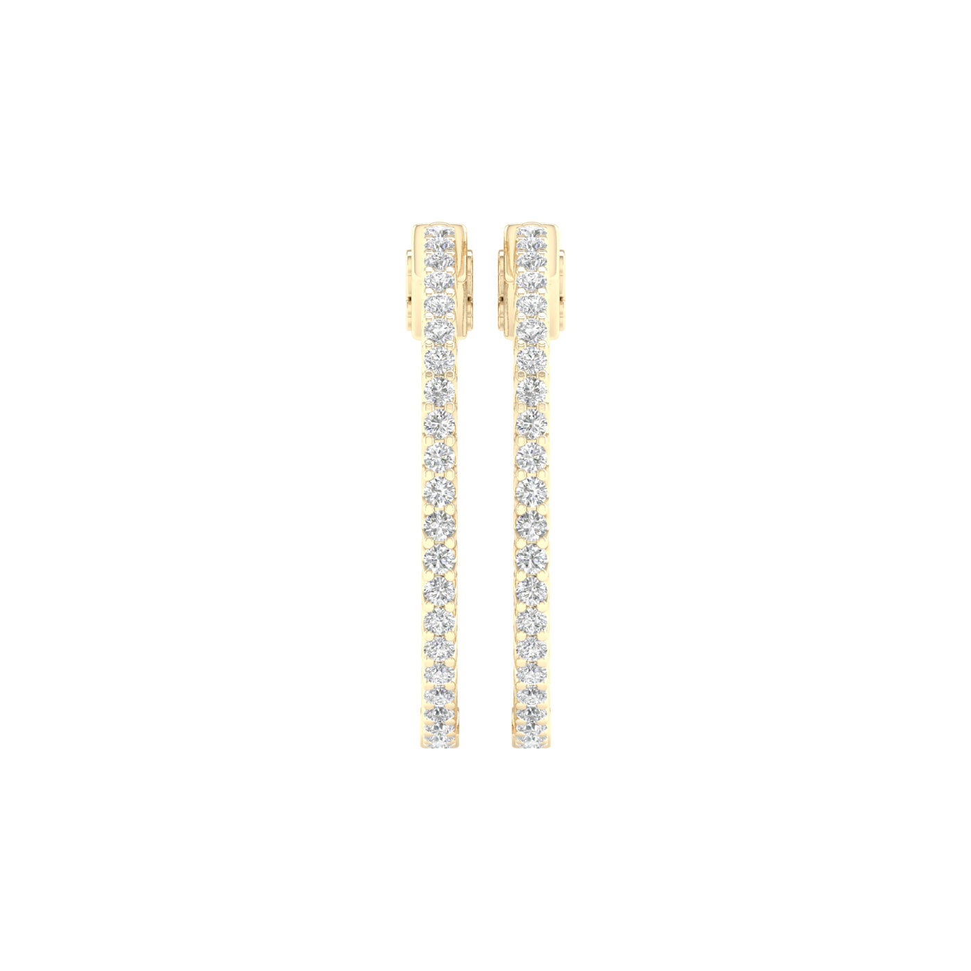Yellow Gold Laboratory Grown Diamond Hoop Earrings - Diamond Earrings