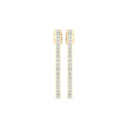Yellow Gold Laboratory Grown Diamond Hoop Earrings - Diamond Earrings