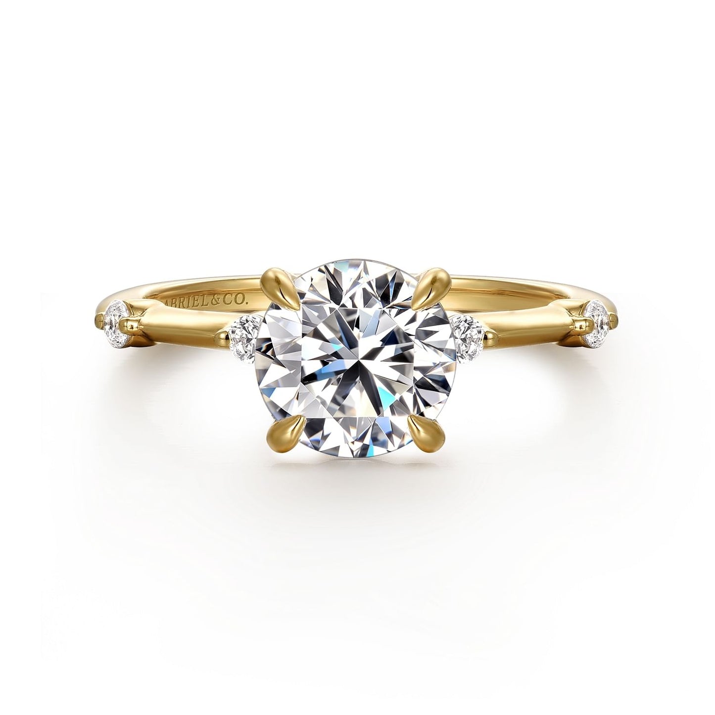 Gabriel & Co. Yellow Gold Semi-Mount Engagement Ring