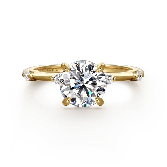 Gabriel & Co. Yellow Gold Semi-Mount Engagement Ring