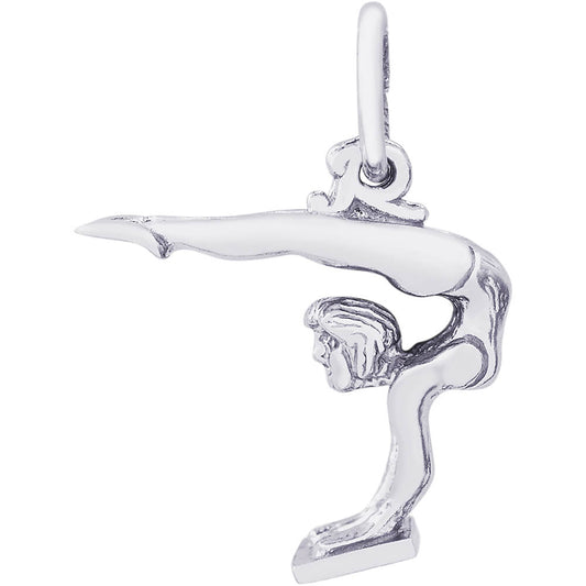 Sterling Silver Gymnast Charm - Silver Charms