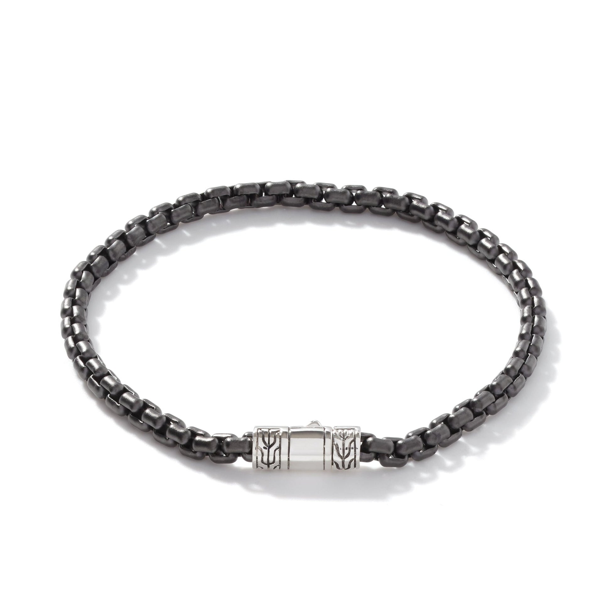 John Hardy Dark Silver Box Chain Bracelet - Silver Bracelets