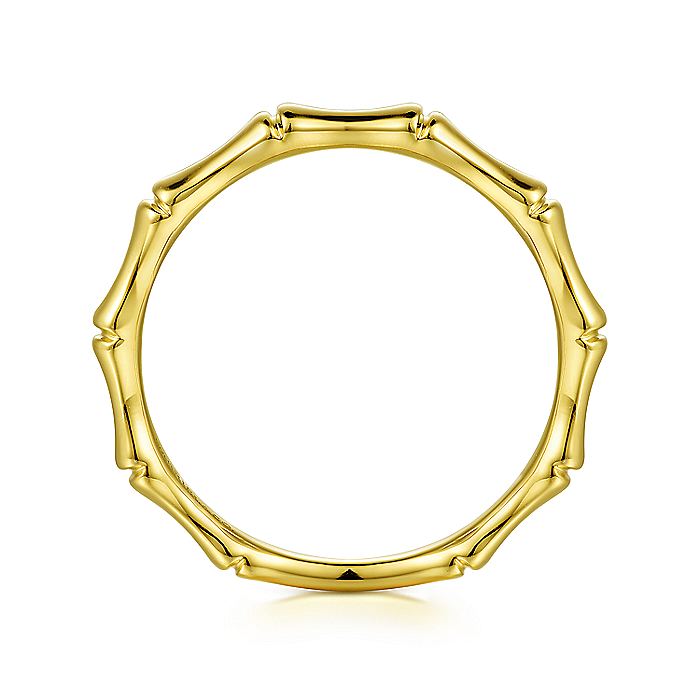 Gabriel & Co. 14 Karat Yellow Gold Bamboo Shape Stackable Ring