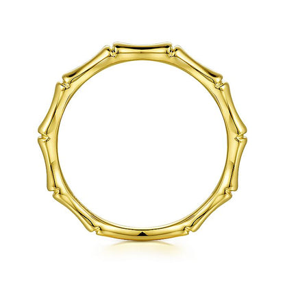 Gabriel & Co. 14 Karat Yellow Gold Bamboo Shape Stackable Ring - Gold Fashion Rings - Women's