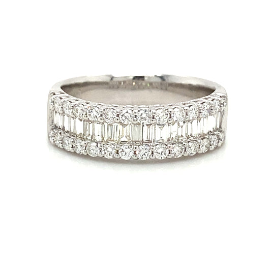 Ladies White Gold Baguette Diamond Band